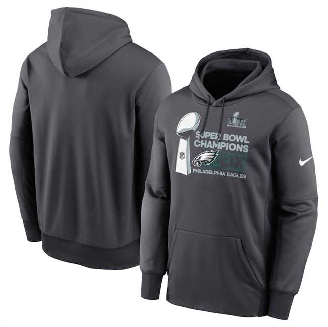 Men's Philadelphia Eagles Anthracite Super Bowl LIX Champions Locker Room Trophy Collection Fleece Pullover Hoodie,We sell and wholesale Men's Philadelphia Eagles Anthracite Super Bowl LIX Champions Locker Room Trophy Collection Fleece Pullover Hoodie on line form chian!